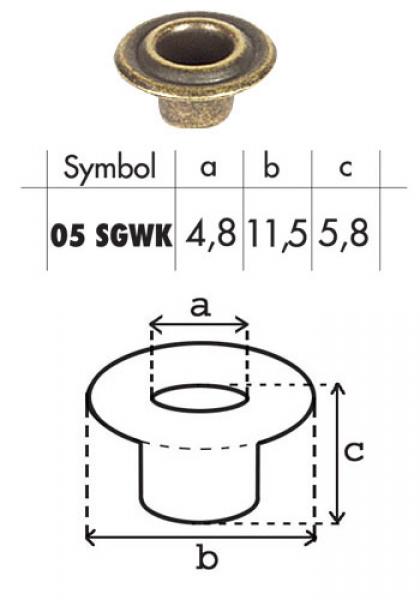 Oczko stalowe 05mm O05SGWKR