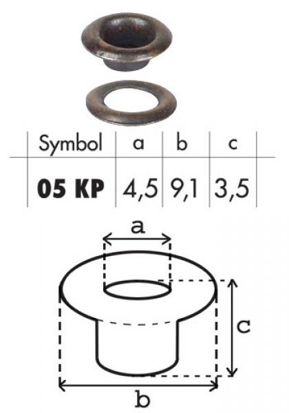 Oczko stalowe 05mm O05KP