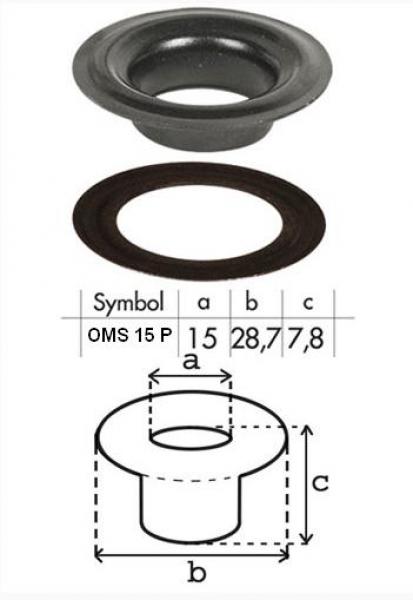 Oczko nierdzewne 15mm OMS15/P