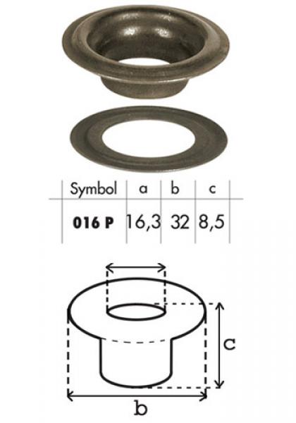 Oczko stalowe 16mm O16/P