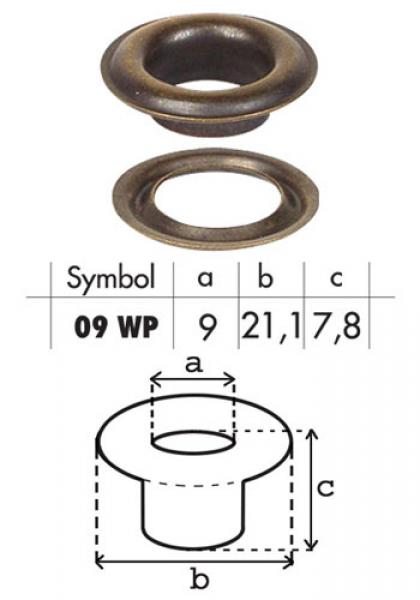 Oczko nierdzewne 09mm OMS09WP