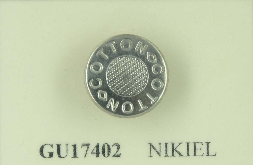 guzik 17mm nierdzewny COTTON stopka plastik