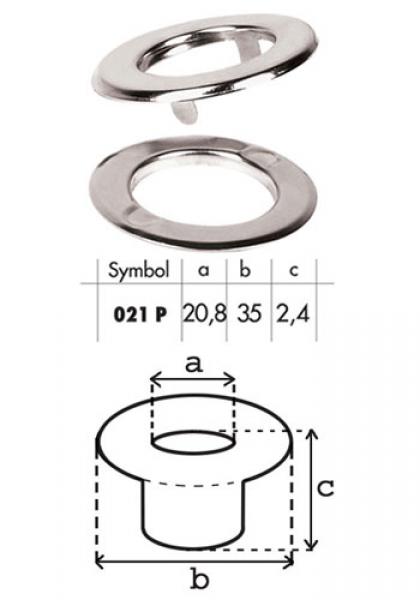 Oczko stalowe 20,8mm O21XP