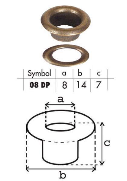 Oczko stalowe 08mm O08DP