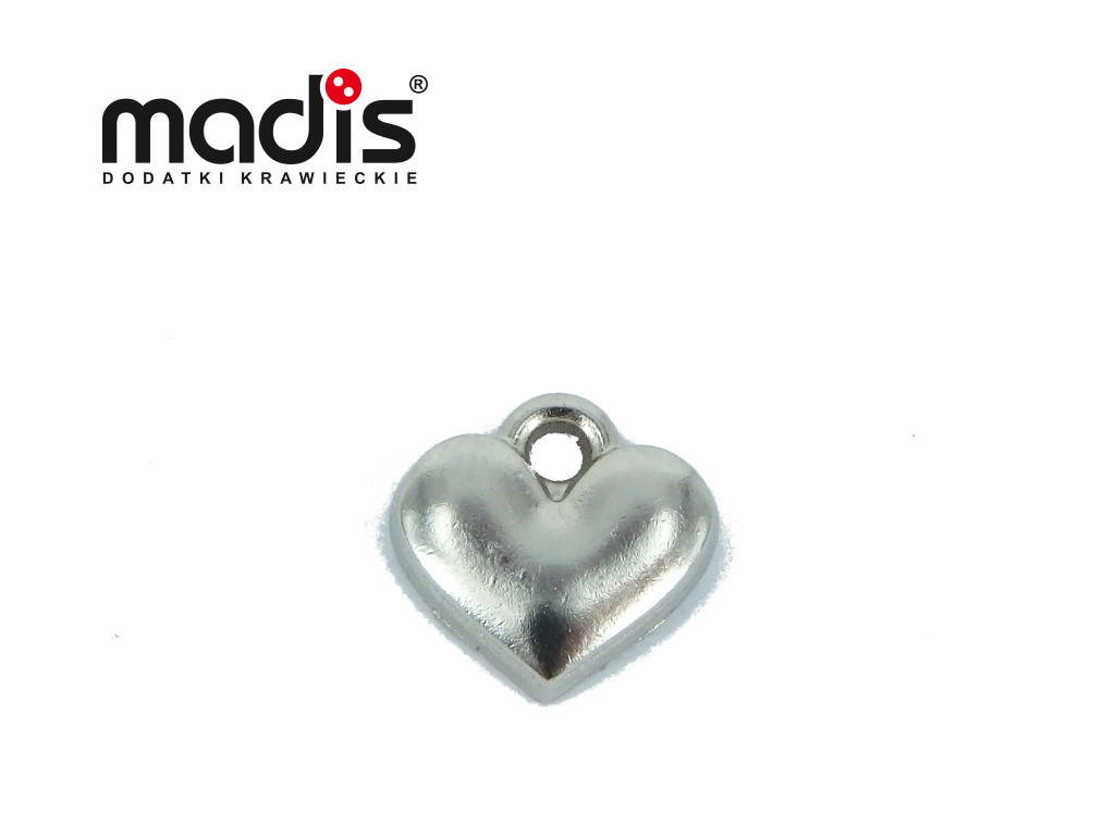 Ozdoba nierdzewna przyszywana SERCE