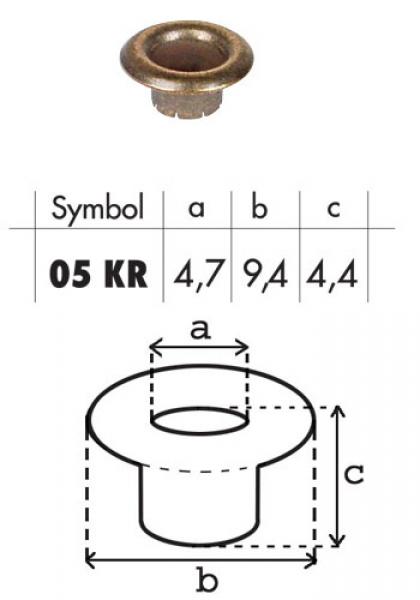Oczko stalowe 05mm 05KR
