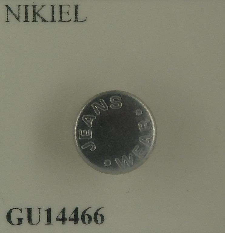 guzik 14mm nierdzewny JEANS WEAR stopka plastik