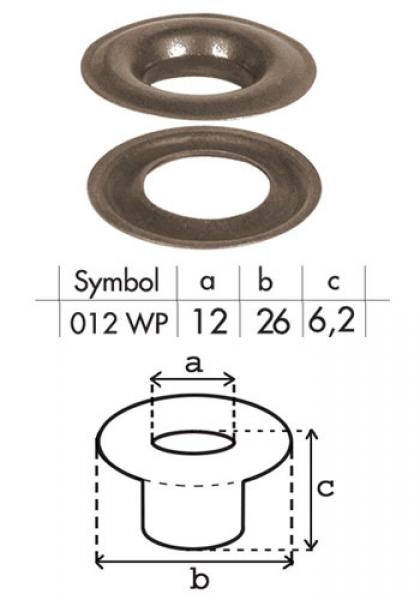 Oczko stalowe 12mm O12WP