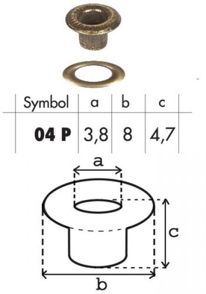 Oczko stalowe 04mm O04DP