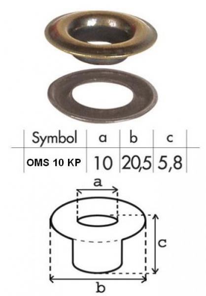 Oczko nierdzewne 10mm OMS10/P