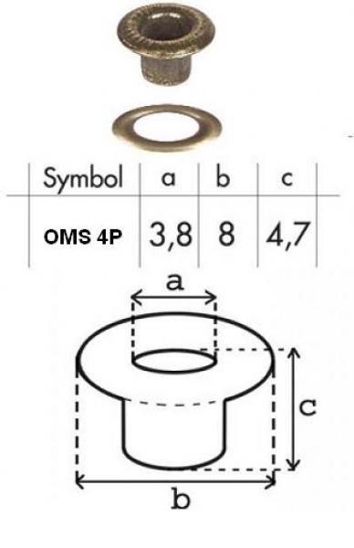 Oczko nierdzewne 04mm OMS4D/P