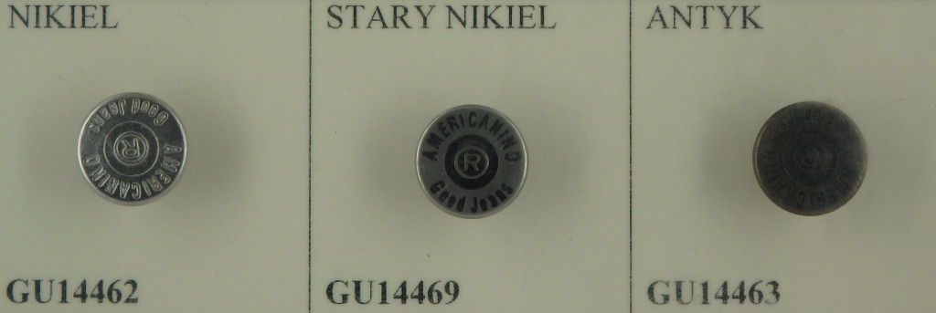 guzik 14mm nierdzewny AMERICANINO stopka plastik