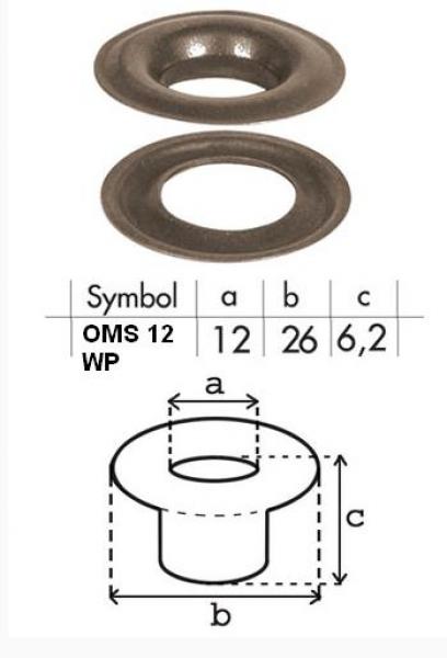 Oczko nierdzewne 12mm OMS12WP