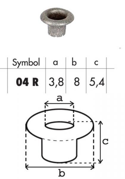 Oczko stalowe 04mm O0D4R