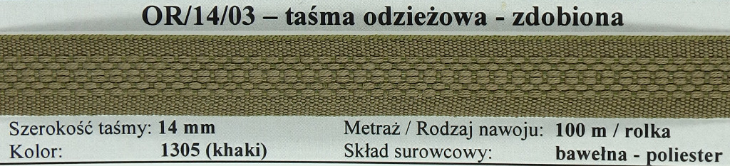 taśma odzieżowa zdobiona OR/14/03