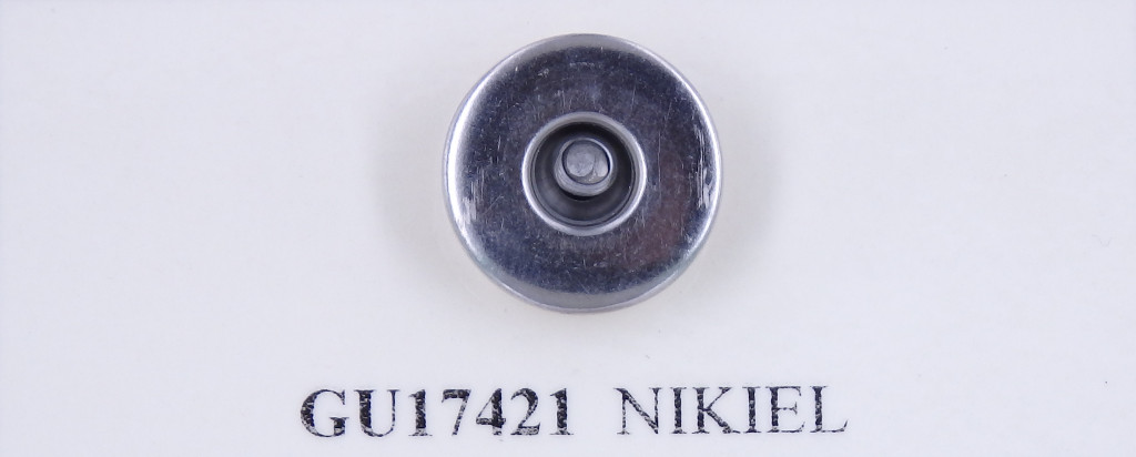 guzik 17mm nierdzewny GŁADKI stopka metal