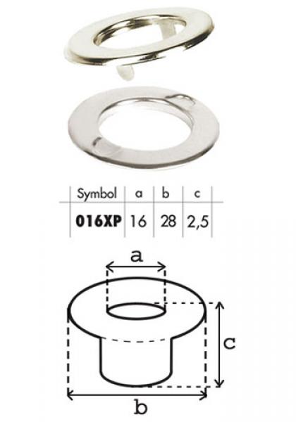Oczko stalowe 16mm O16/XP