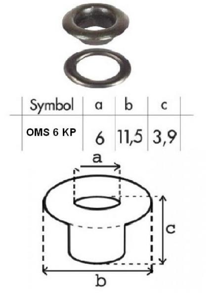 Oczko nierdzewne 06mm OMS6KP