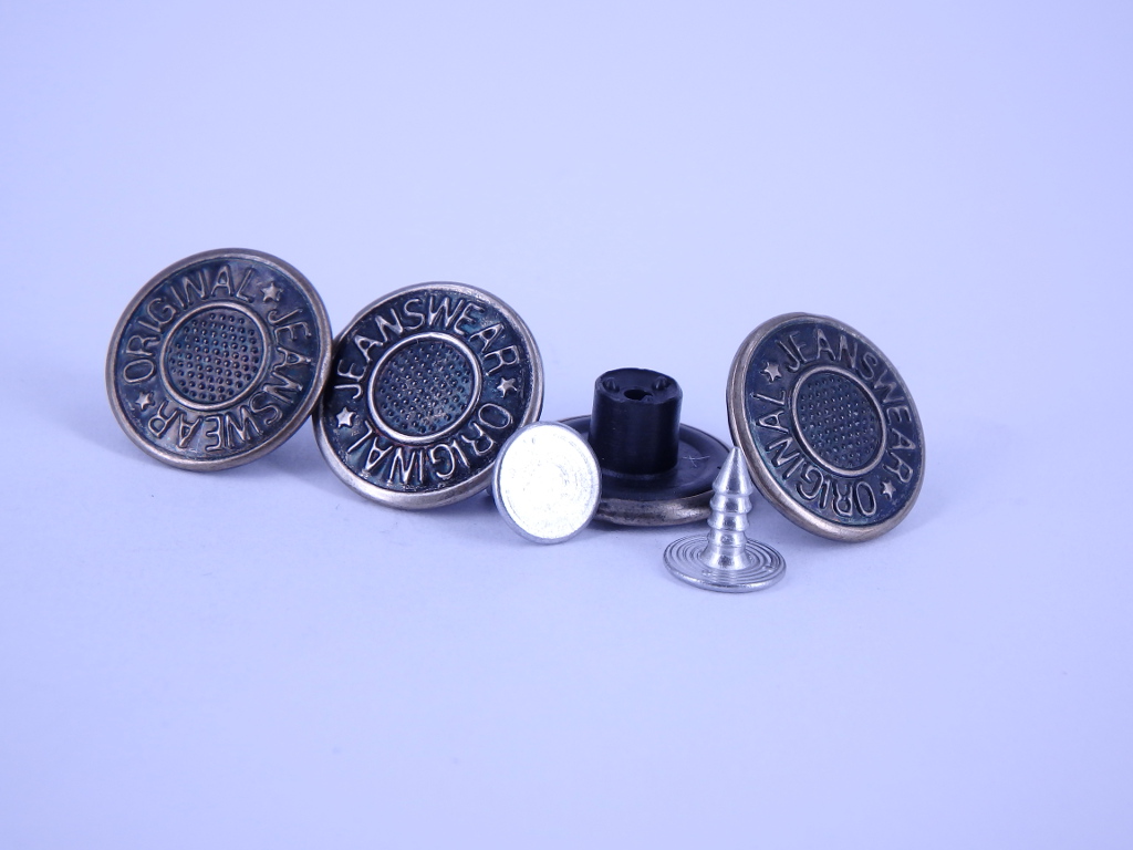 guzik 17mm nierdzewny ORGINAL JEANS WEAR stopka plastik