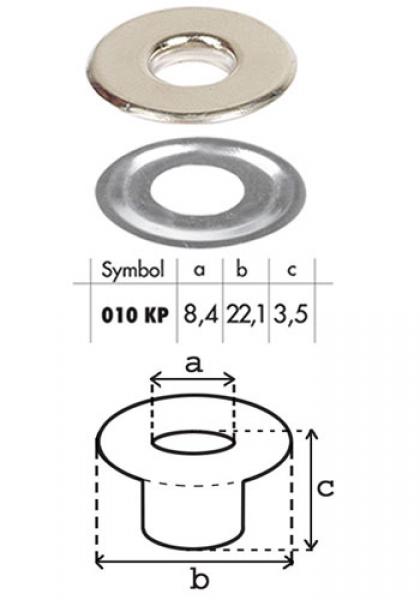 Oczko nierdzewne 10mm OMS10K/P