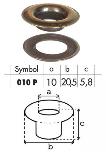 Oczko stalowe 10mm O10/P