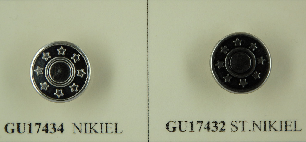 guzik 17mm nierdzewny GWIAZDKA stopka metal