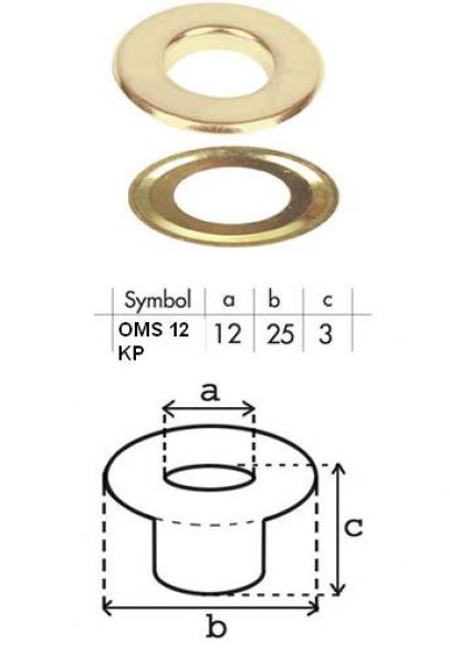 Oczko nierdzewne 12mm OMS12/KP
