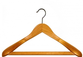 Wieszak drewniany garniturowy 50-543 z poprzeczką