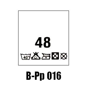 Wszywki przepis prania + rozmiar 48, 40°C