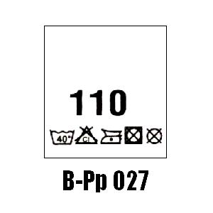 Wszywki przepis prania + rozmiar 110, 40°C