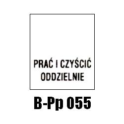 Wszywki przepis prania B-Pp 055 PRAĆ I CZYŚCIĆ ODDZIELNIE