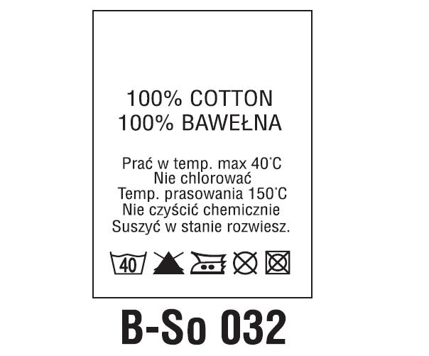 Wszywki surowcowo-ostrzegawcze 100% COTTON, 100% BAWEŁNA, 40°C