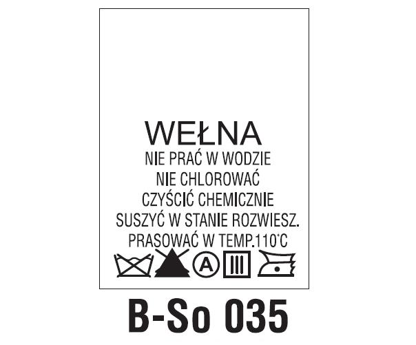 Wszywki surowcowo-ostrzegawcze WEŁNA