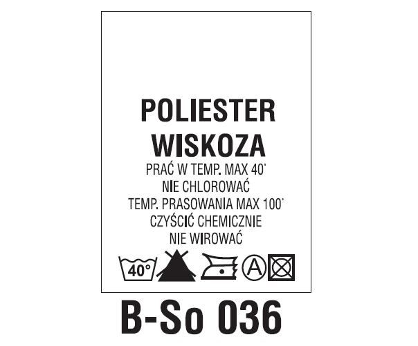 Wszywki surowcowo-ostrzegawcze POLIESTER, WISKOZA, 40°C