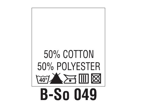 Wszywki surowcowo-ostrzegawcze 50% COTTON, 50% POLYESTER, 40°C