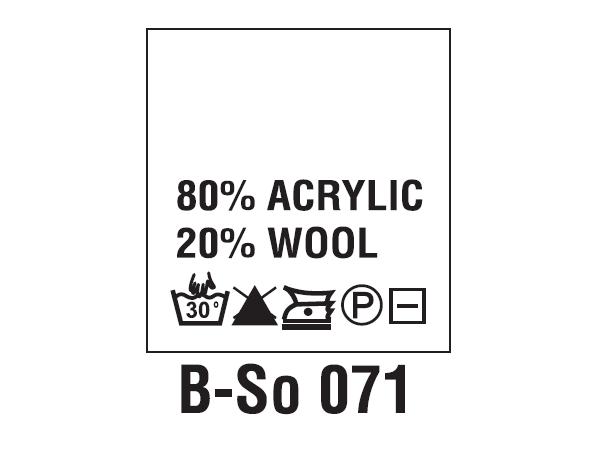 Wszywki surowcowo-ostrzegawcze 80% ACRYL, 20% WOOL, 30°C