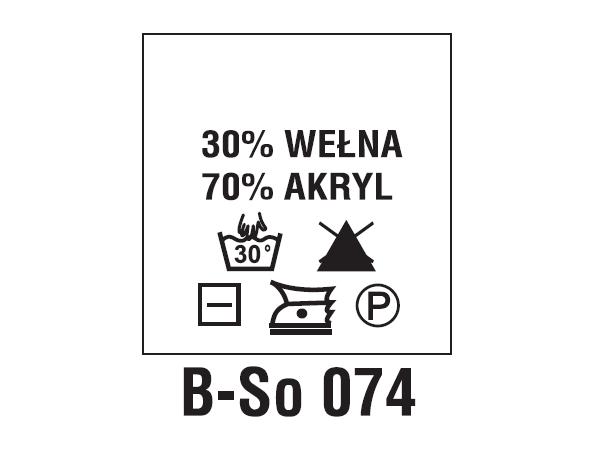 Wszywki surowcowo-ostrzegawcze 30% WEŁNA, 70% AKRYL, 30°C