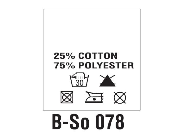 Wszywki surowcowo-ostrzegawcze 25% COTTON, 75% POLYESTER, 30°C