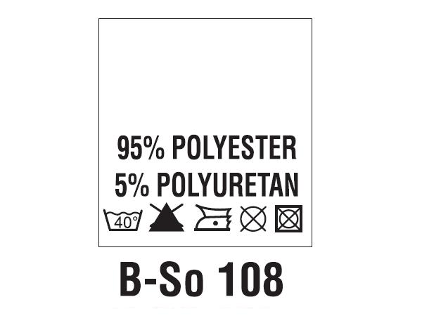 Wszywki surowcowo-ostrzegawcze 95% POLYESTER, 5% POLYURETAN, 40°C