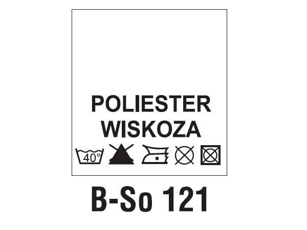 Wszywki surowcowo-ostrzegawcze POLIESTER, WISKOZA, 40°C