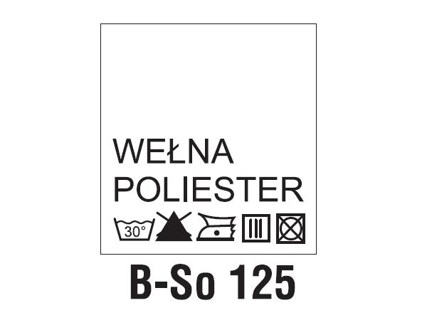 Wszywki surowcowo-ostrzegawcze WEŁNA, POLIESTER, 30°C