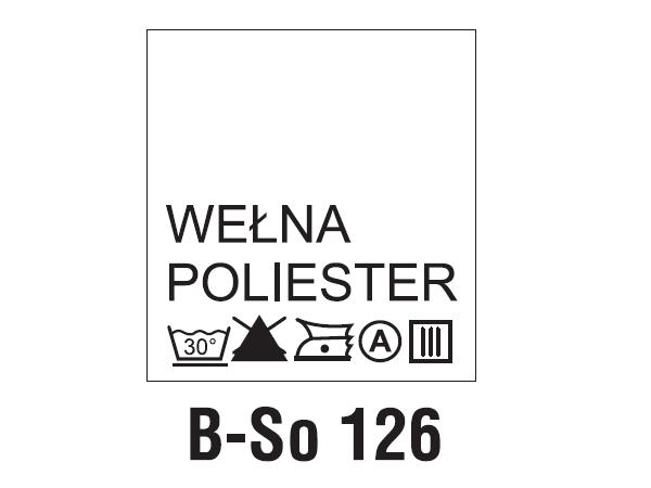 Wszywki surowcowo-ostrzegawcze WEŁNA, POLIESTER, 30°C