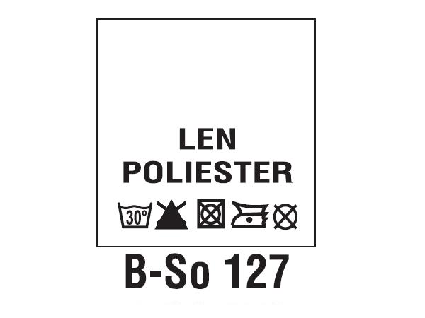 Wszywki surowcowo-ostrzegawcze LEN, POLIESTER, 30°C