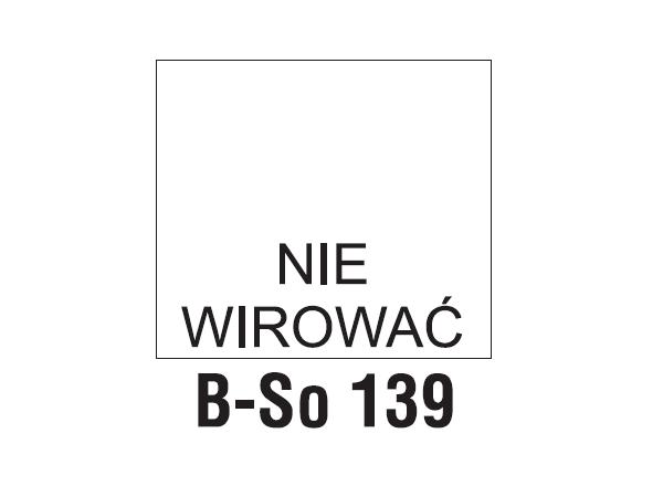 Wszywki przepis prania B-So 139 NIE WIROWAć