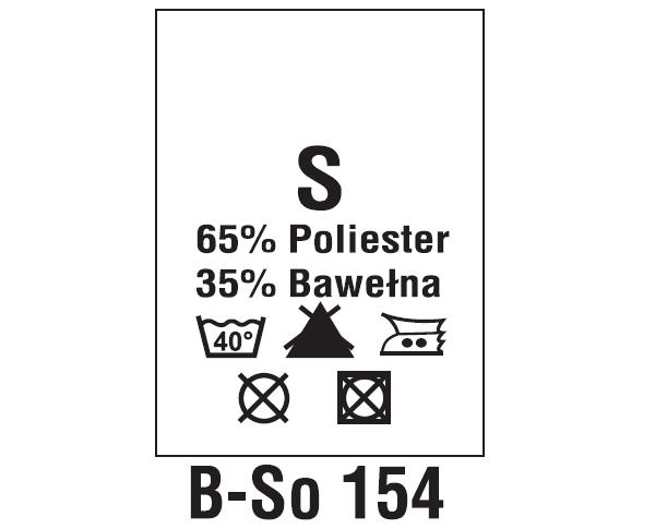 Wszywki surowcowo-ostrzegawcze + rozmiar 65% POLIESTER, 35% BAWEŁNA, S, 40°C
