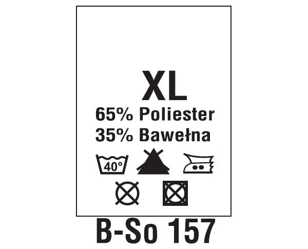 Wszywki surowcowo-ostrzegawcze + rozmiar 65% POLIESTER, 35% BAWEŁNA, XL, 40°C