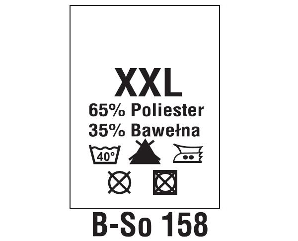 Wszywki surowcowo-ostrzegawcze + rozmiar 65% POLIESTER, 35% BAWEŁNA, XXL, 40°C