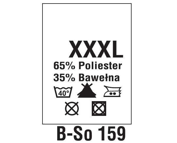 Wszywki surowcowo-ostrzegawcze + rozmiar 65% POLIESTER, 35% BAWEŁNA, XXXL, 40°C