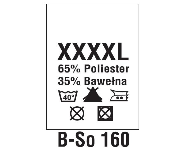 Wszywki surowcowo-ostrzegawcze + rozmiar 65% POLIESTER, 35% BAWEŁNA, XXXXL, 40°C