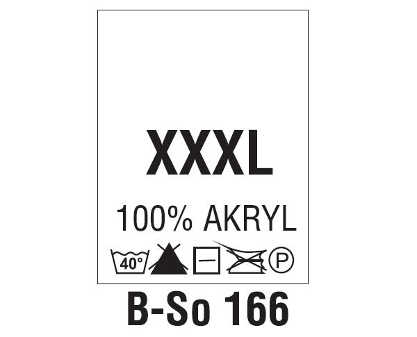 Wszywki surowcowo-ostrzegawcze + rozmiar 100% AKRYL, XXXL, 40°C